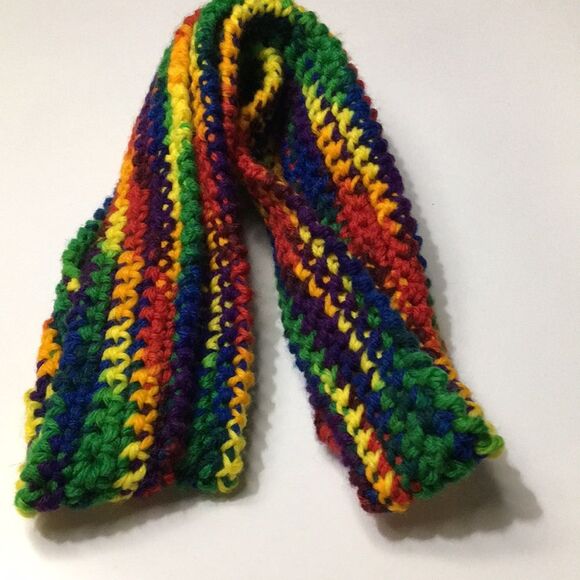 Rainbow Multicolored Handmade Crochet Knitted Belt One Size Fits Most Small-XL - Picture 5 of 6